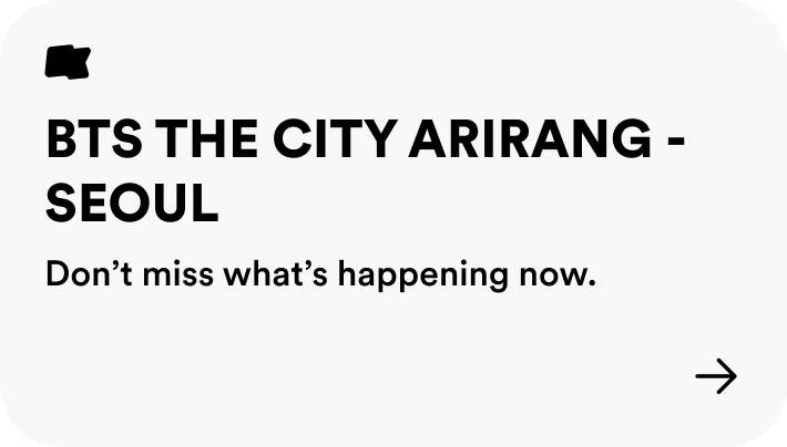 BTS THE CITY ARIRANG - SEOUL